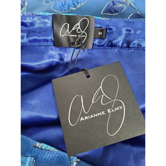 Arianne Elmy Mod Mini Skirt in Monochrome Blue Size Small NWT - Picture 4 of 8